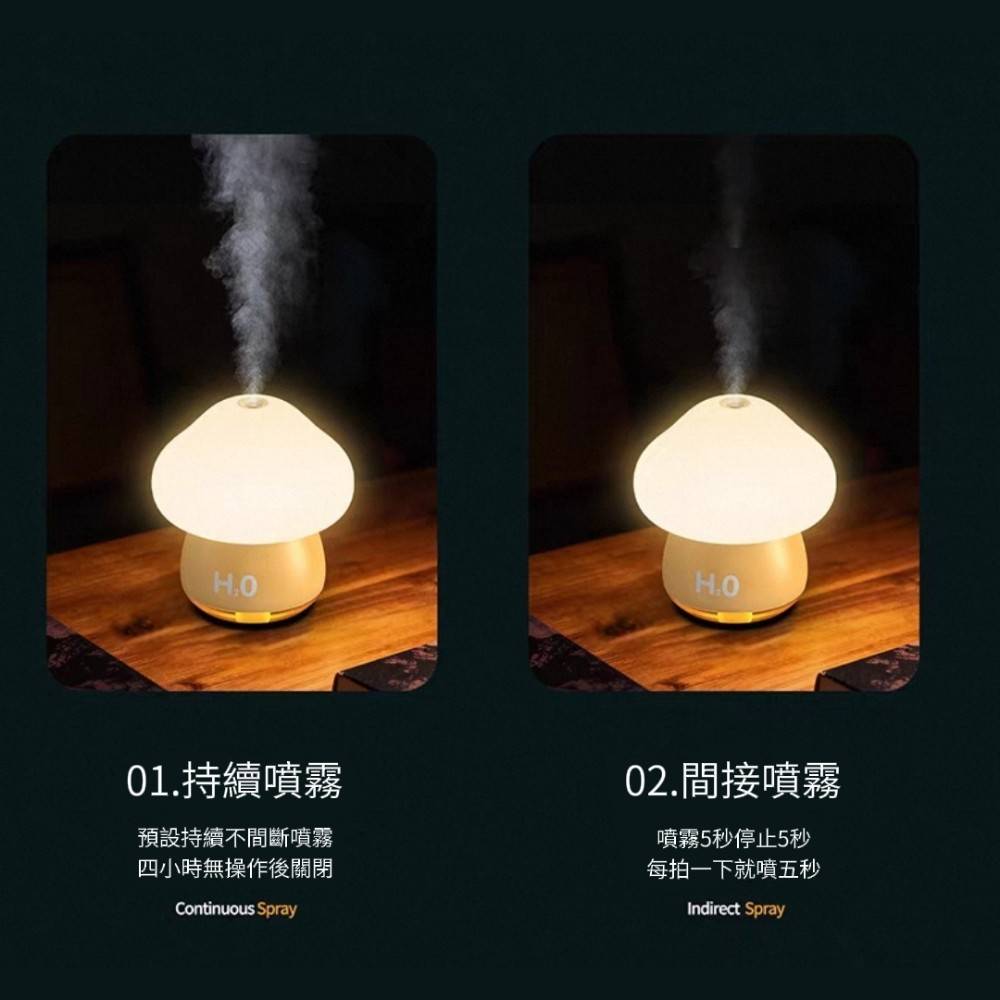 【H2O】療癒蘑菇頭拍拍燈加濕器