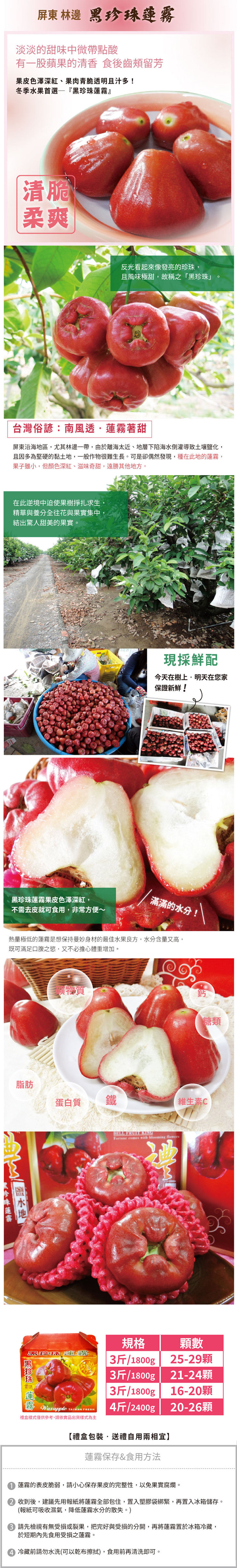 【家購網嚴選】屏東林邊黑珍珠蓮霧 中果3斤/盒(約21-24顆/盒)