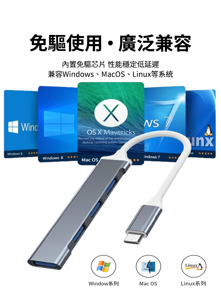 Type-C 3.0多功能四合一擴充槽