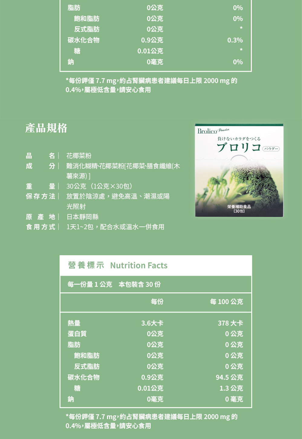 日本Brolico保綠康  綠花椰菜多醣體 