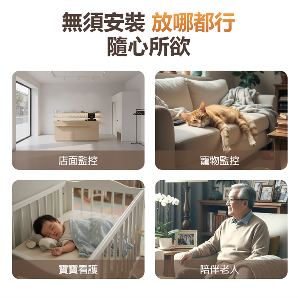 監控王 Ai Car 4G智慧雙鏡頭 可移動網路攝影機(可插4G SIM卡連網 1080P高清畫質 雙鏡頭監控 雙向通話)