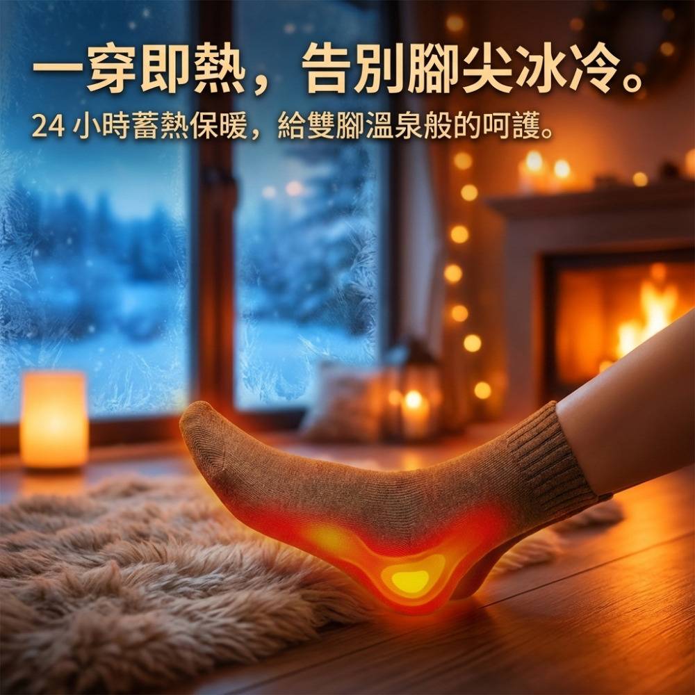 【COZY】抗汗透氣蓄熱羊絨襪 21cm中筒高 無痕不勒款