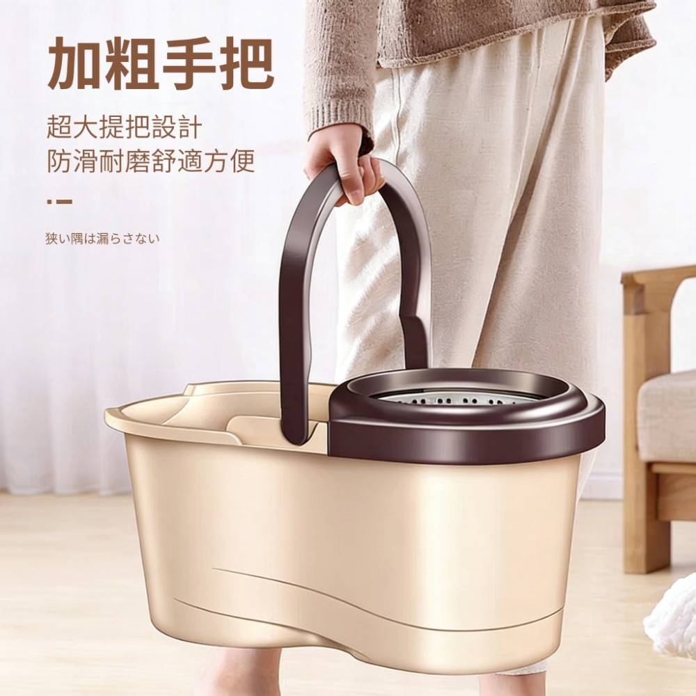 【工科感】 淨污分離不鏽鋼旋轉拖把組附替換布2入1桶1桿3布組合刮水桶免手洗乾濕兩用