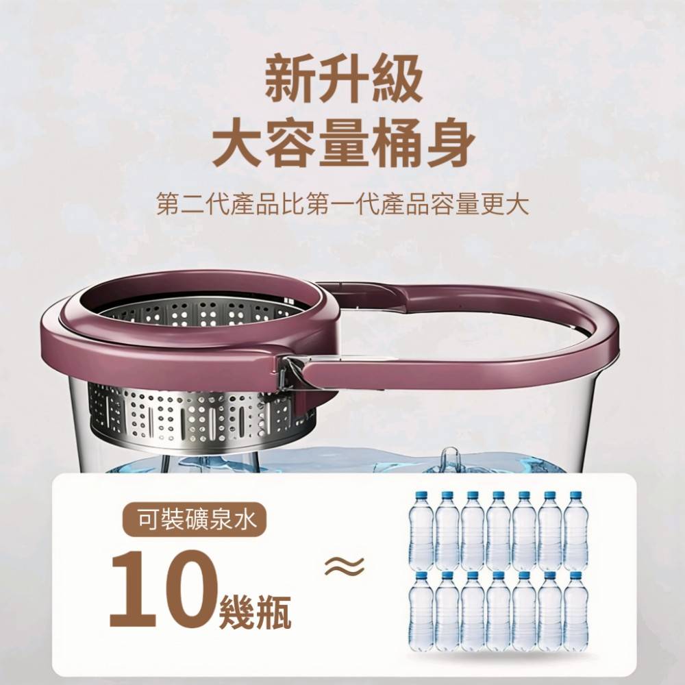 【工科感】 淨污分離不鏽鋼旋轉拖把組附替換布2入1桶1桿3布組合刮水桶免手洗乾濕兩用