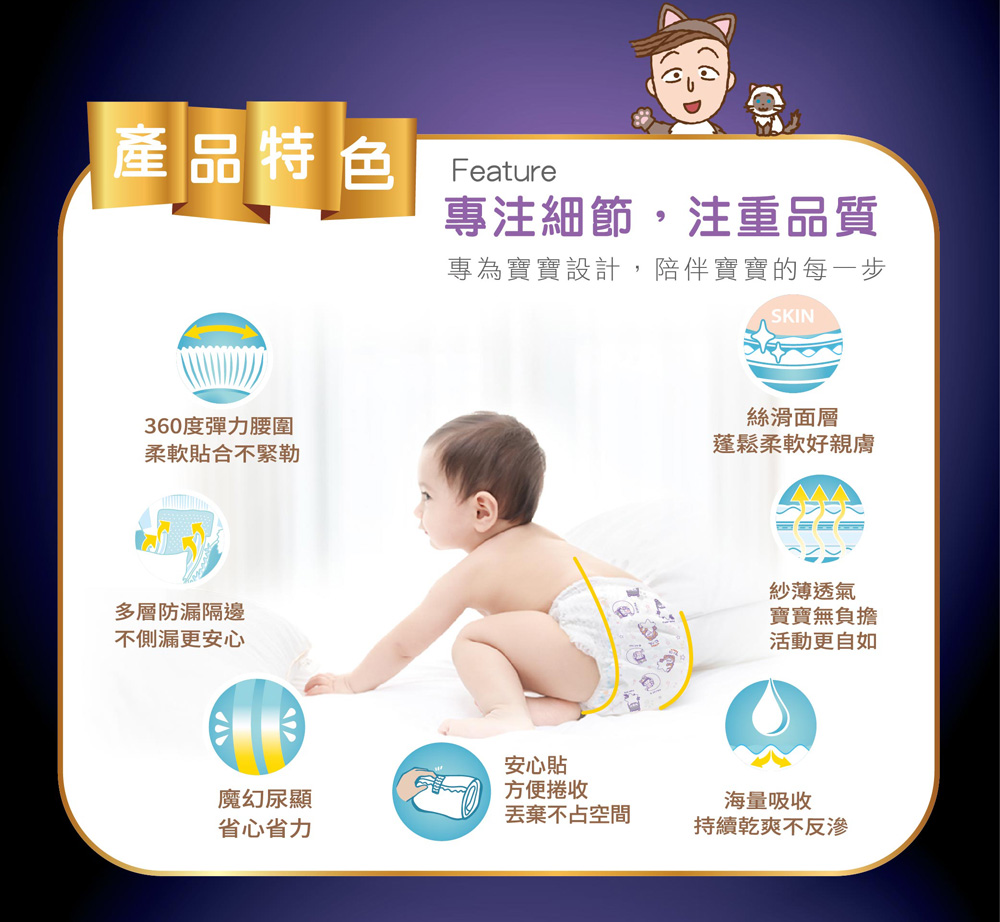 即期福利品特價!!櫻桃小丸子 輕薄透氣 超薄瞬吸 極致乾爽 紙尿褲/拉拉褲