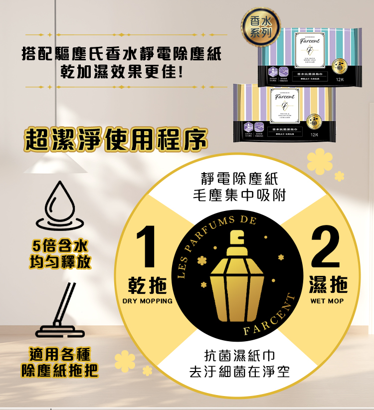 【驅塵氏】抗菌濕拖巾12片 