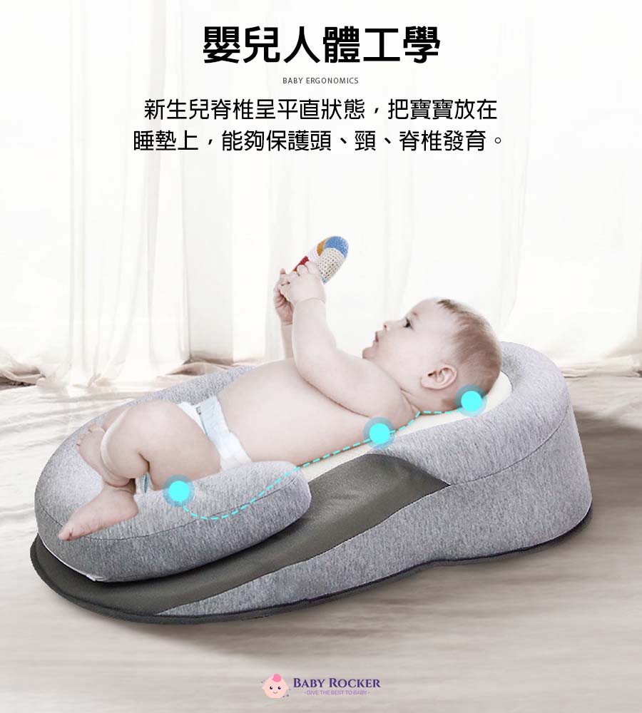 嬰兒防吐奶斜坡枕 15°斜面設計 緩解吐奶 舒適透氣 防吐奶枕 嬰兒枕 定型枕