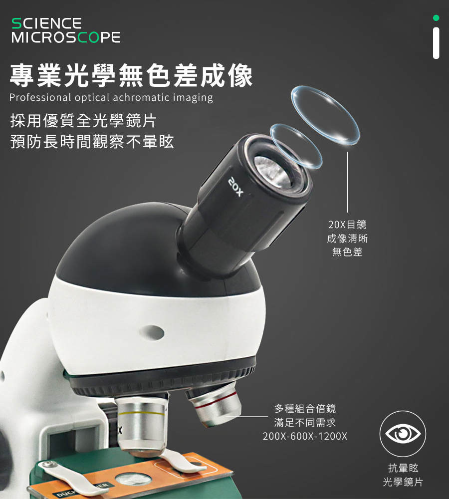 教學級 1200倍 顯微鏡 42件豪華套組 放大鏡 生物顯微鏡 電子顯微鏡 教學顯微鏡 科學玩具 顯微鏡