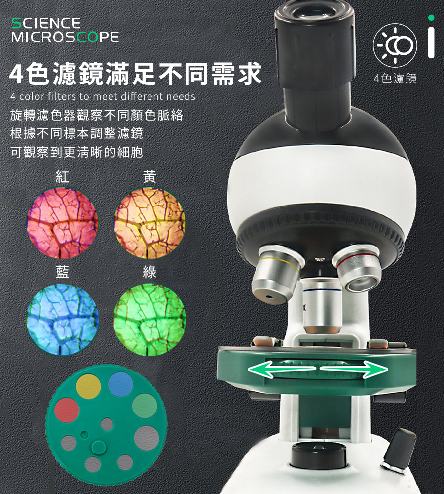 教學級 1200倍 顯微鏡 42件豪華套組 放大鏡 生物顯微鏡 電子顯微鏡 教學顯微鏡 科學玩具 顯微鏡