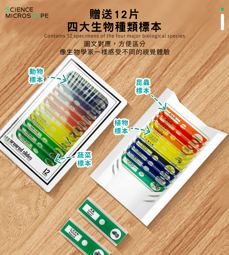 教學級 1200倍 顯微鏡 42件豪華套組 放大鏡 生物顯微鏡 電子顯微鏡 教學顯微鏡 科學玩具 顯微鏡