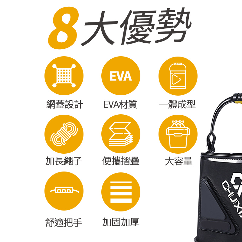 戶外釣魚桶  耐用防滑 折疊式 釣魚桶 拉繩水桶 活餌桶 小水桶 釣魚 水桶 摺疊水桶