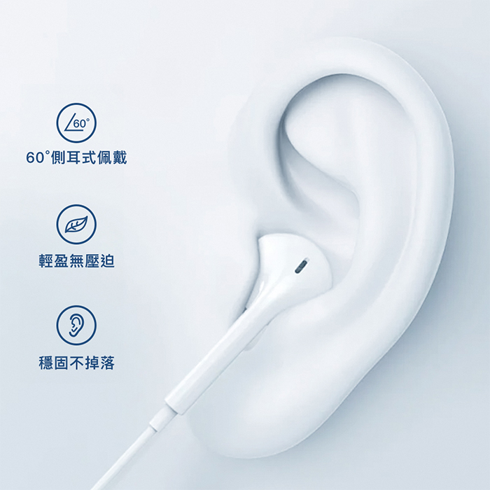 Type-C入耳式帶麥扁頭耳機 有線耳機 (蘋果15以上、安卓適用)