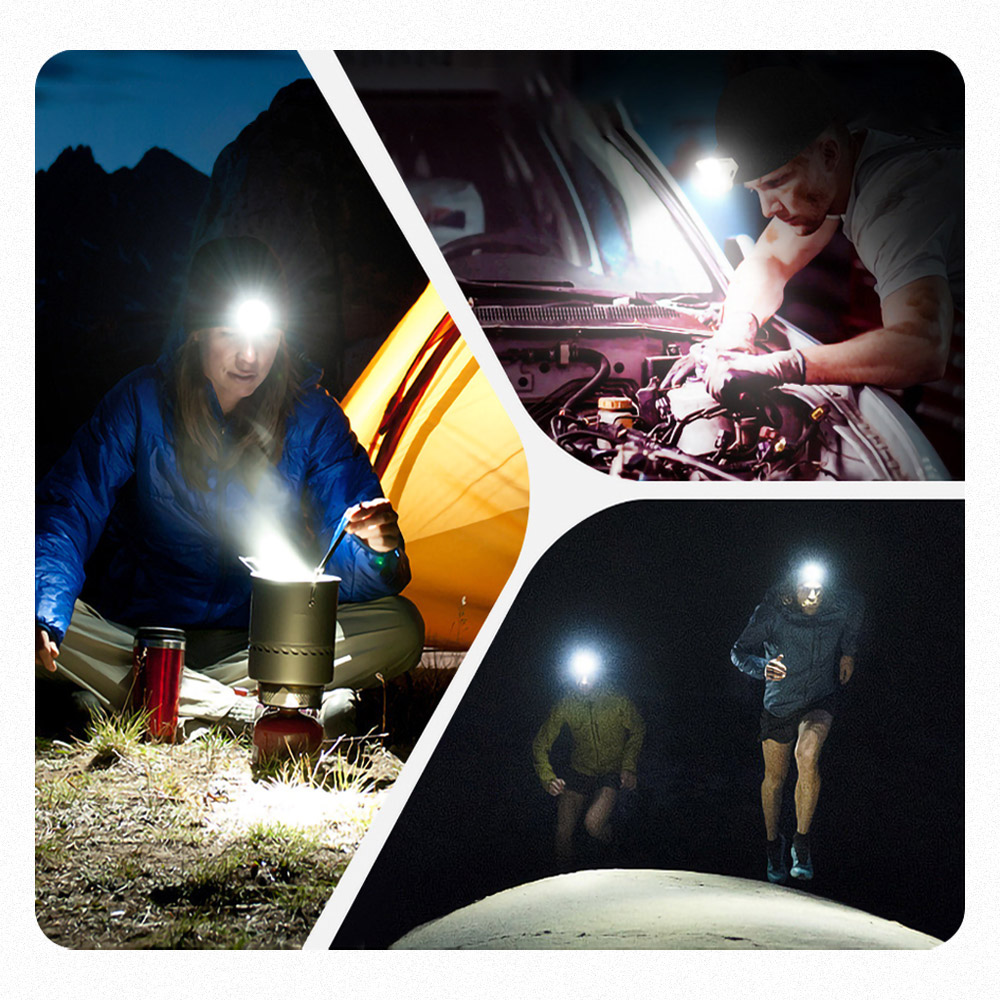 雙頭90°旋轉磁吸強光頭燈手電筒