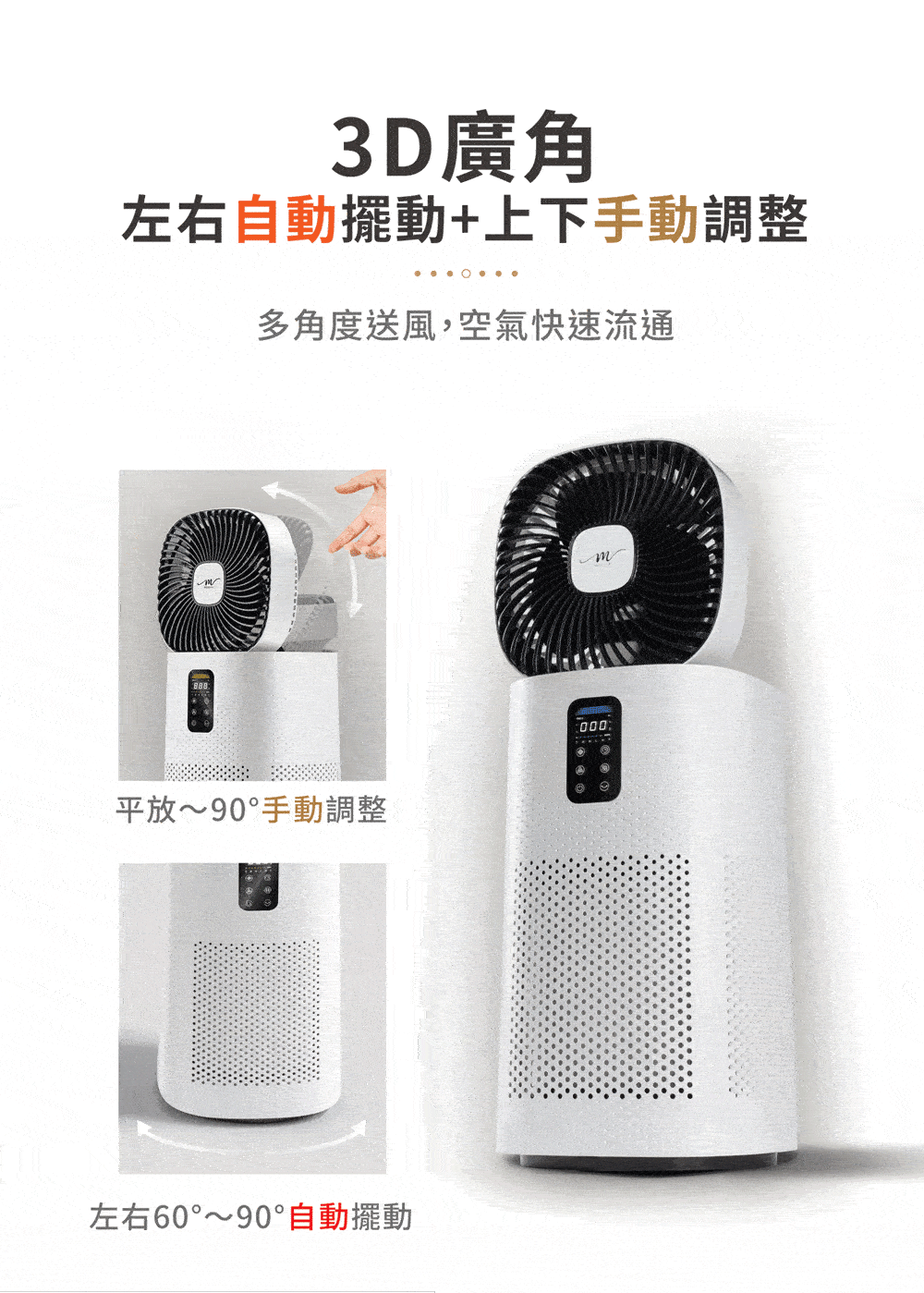 MOLIJIA 魔力家 M196 智動UV抑菌風扇循環空氣清淨機(BY010096)