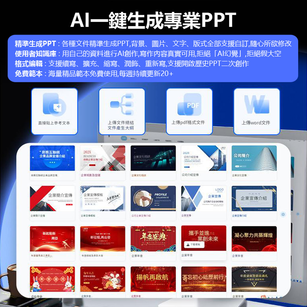 BL-KBA1 AI智慧語音打字藍芽無線鍵盤(台灣繁體注音輸入 AI繪圖寫作一鍵PPT 2.4G+藍牙+有線連接)