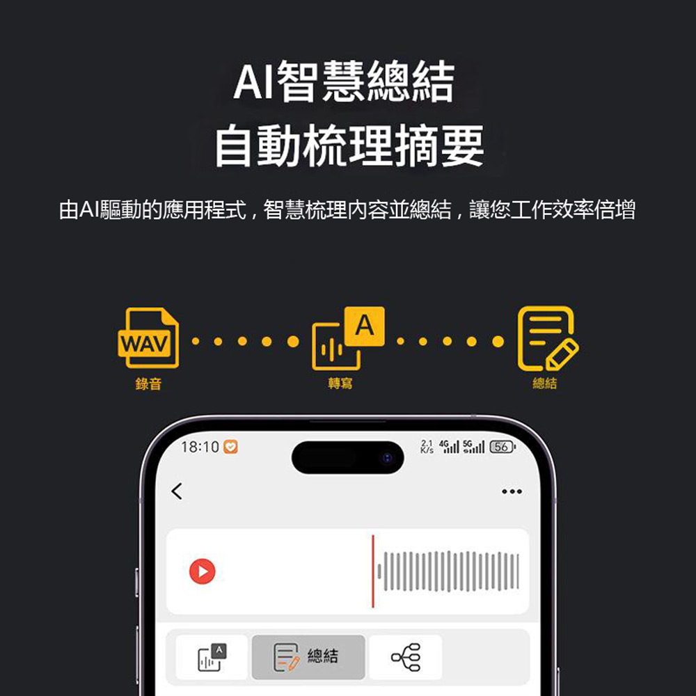 K-Ai-A3P 16G Ai錄音檔轉文字翻譯機降噪錄音筆卡片(錄音檔轉文字 磁吸 一鍵同步口譯會議 通話錄音)