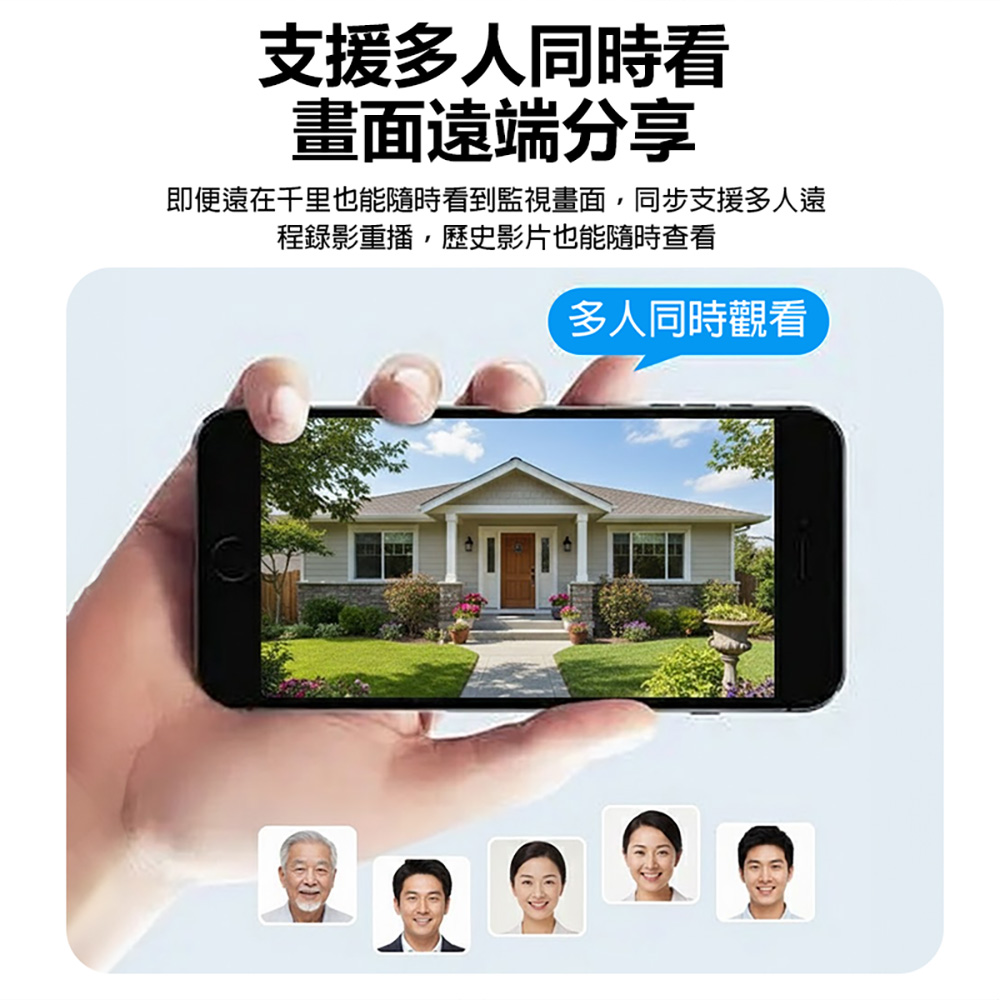 監控王 Q10-28A AI智能偵測四鏡頭監視器(6MP高畫質 1100萬廣角鏡頭 360度 三畫面 多人監控)
