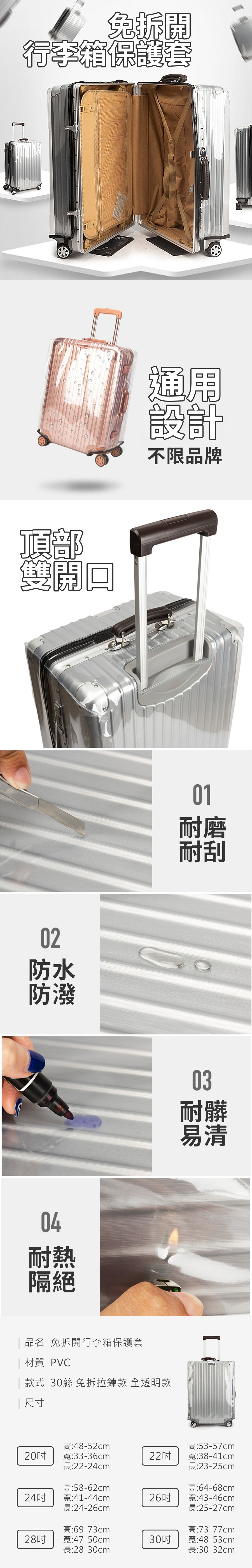 免拆開行李箱保護套