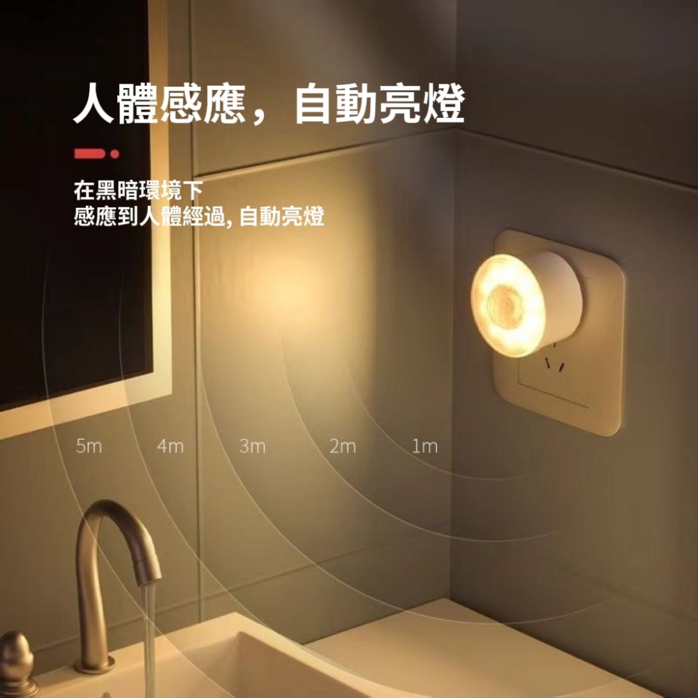 【感光居】LED插座無限續航人體感應燈/停電應急燈 ​衣櫃燈 玄關燈 床底燈