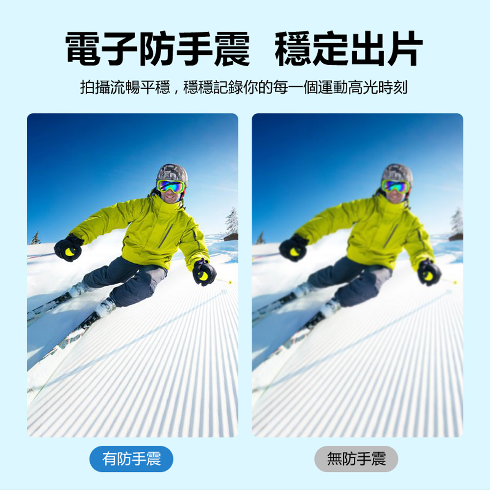 Q3 SHOT 4K雙鏡頭高畫質錄影180度旋轉鏡頭夜視帶彩屏WiFi便攜防手震運動攝影機(循環錄影 TF插卡)