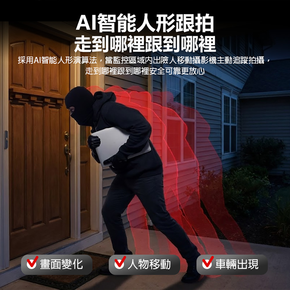 監控王 Q12-8 4G智慧太陽能雙鏡頭監視器(可插4G網卡 400萬高畫質錄影 360度 雙畫面同屏 多人監控)