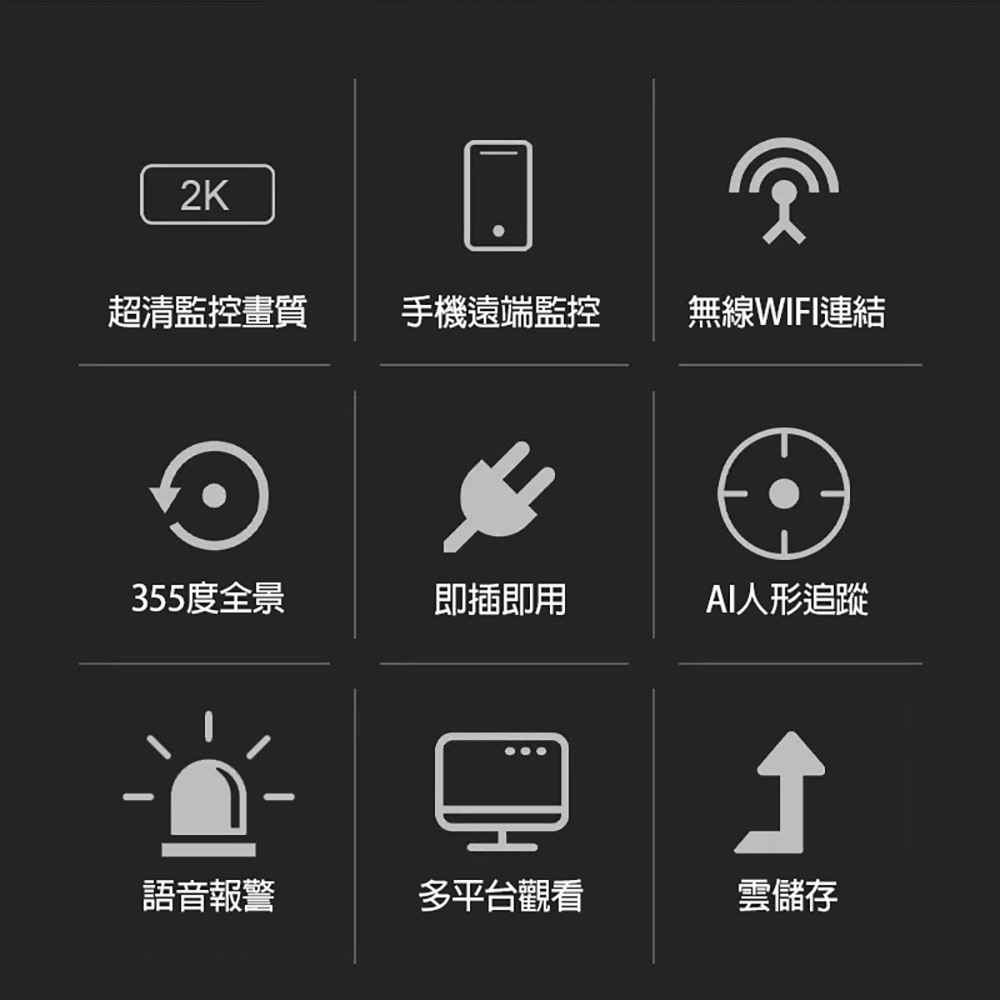 監控王 Z5-3 三天線WiFi智慧監控攝影機(2K高清畫質 355度旋轉 雙向通話 移動追蹤 手機遠端 TF插卡)