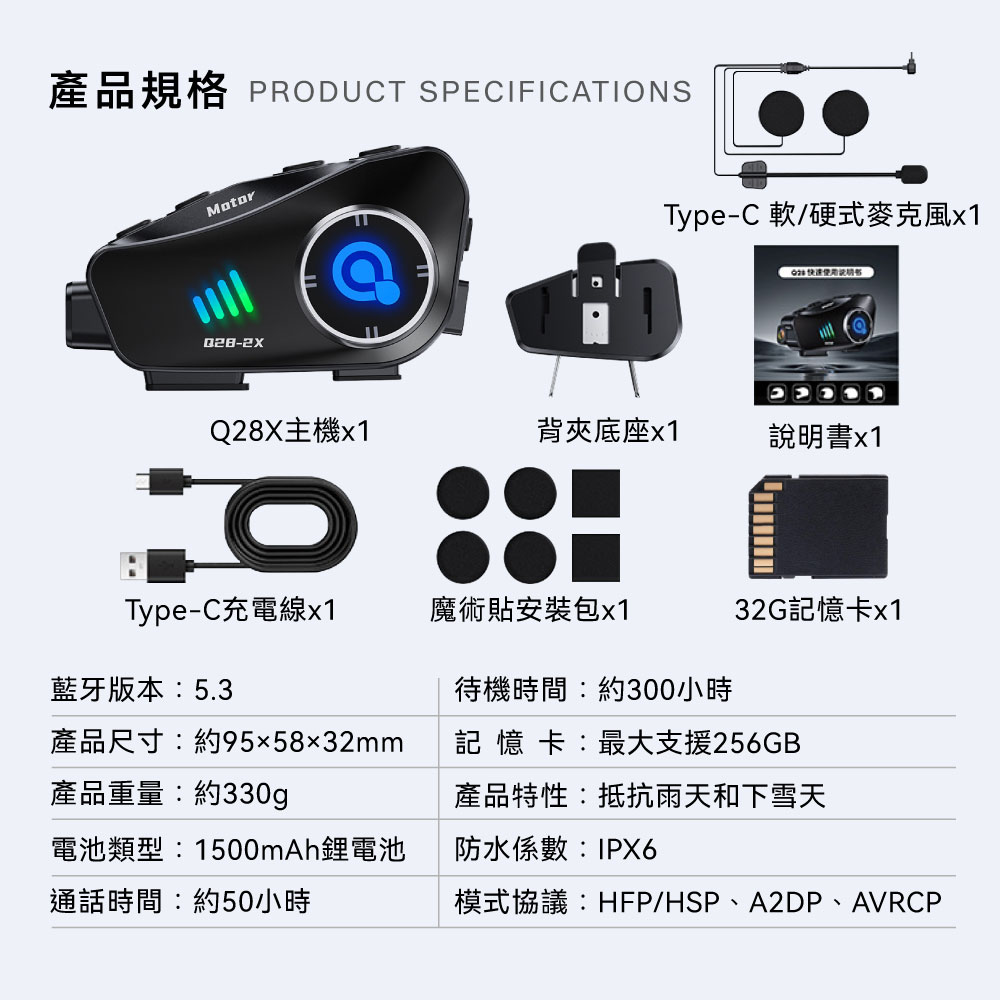 【DTAudio 聆翔】Q28X 安全帽藍牙耳機｜行車紀錄器、支援對講
