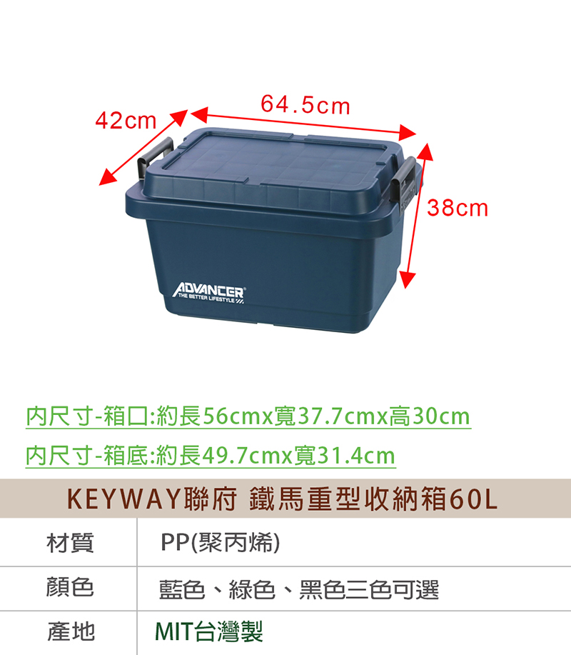 KEYWAY 鐵馬重型收納箱60L&85L