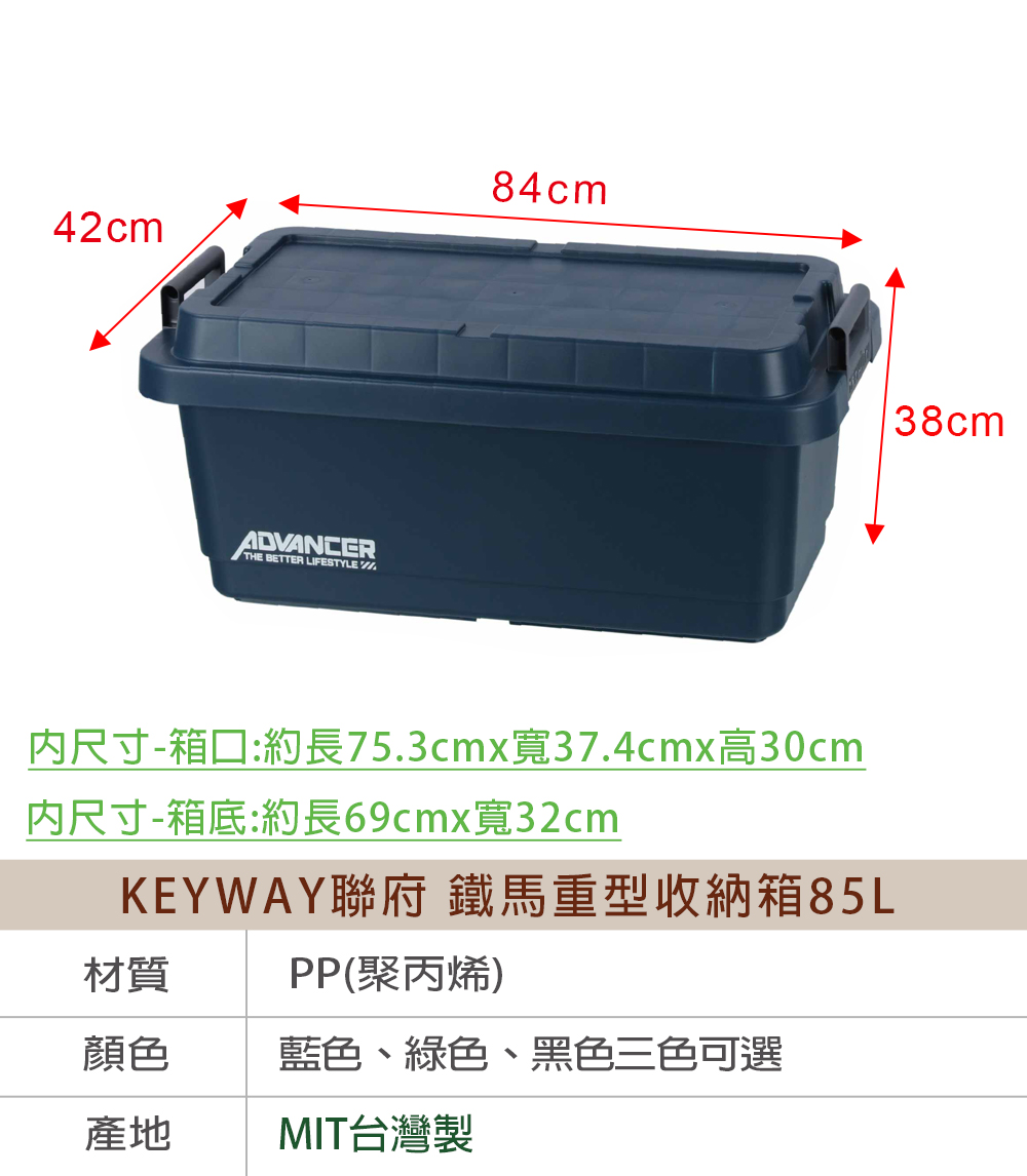 KEYWAY 鐵馬重型收納箱60L&85L