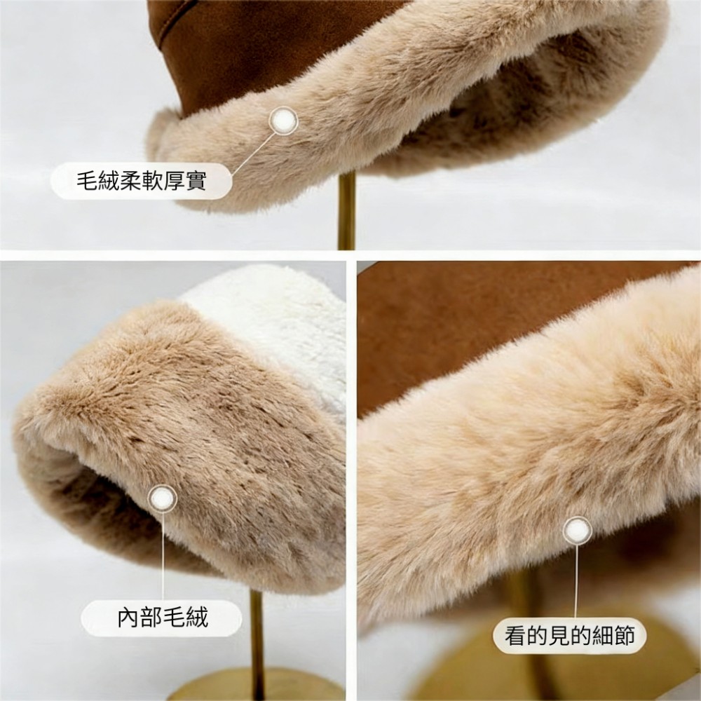 【Veluu】韓版仿兔毛防風蒙古帽/漁夫帽 軟糯親膚材質 立體顯臉小帽型 素顏必備
