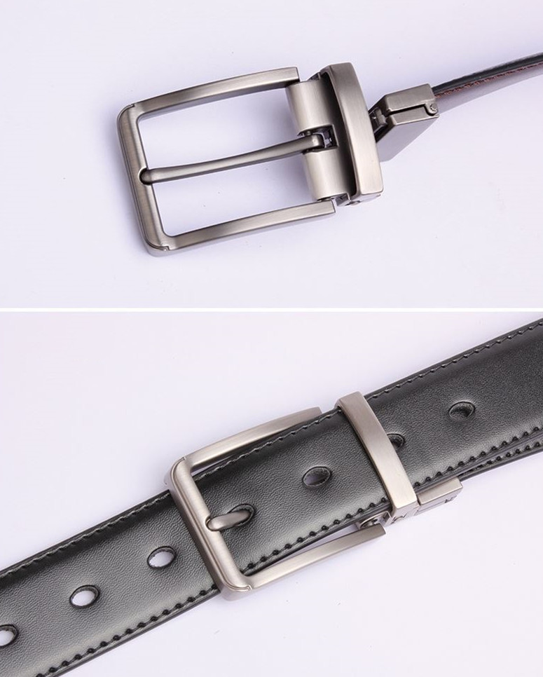男士雙面旋轉扣頭西裝腰帶