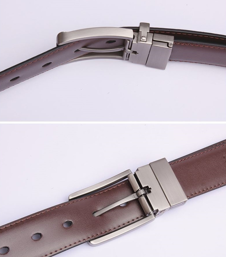 男士雙面旋轉扣頭西裝腰帶