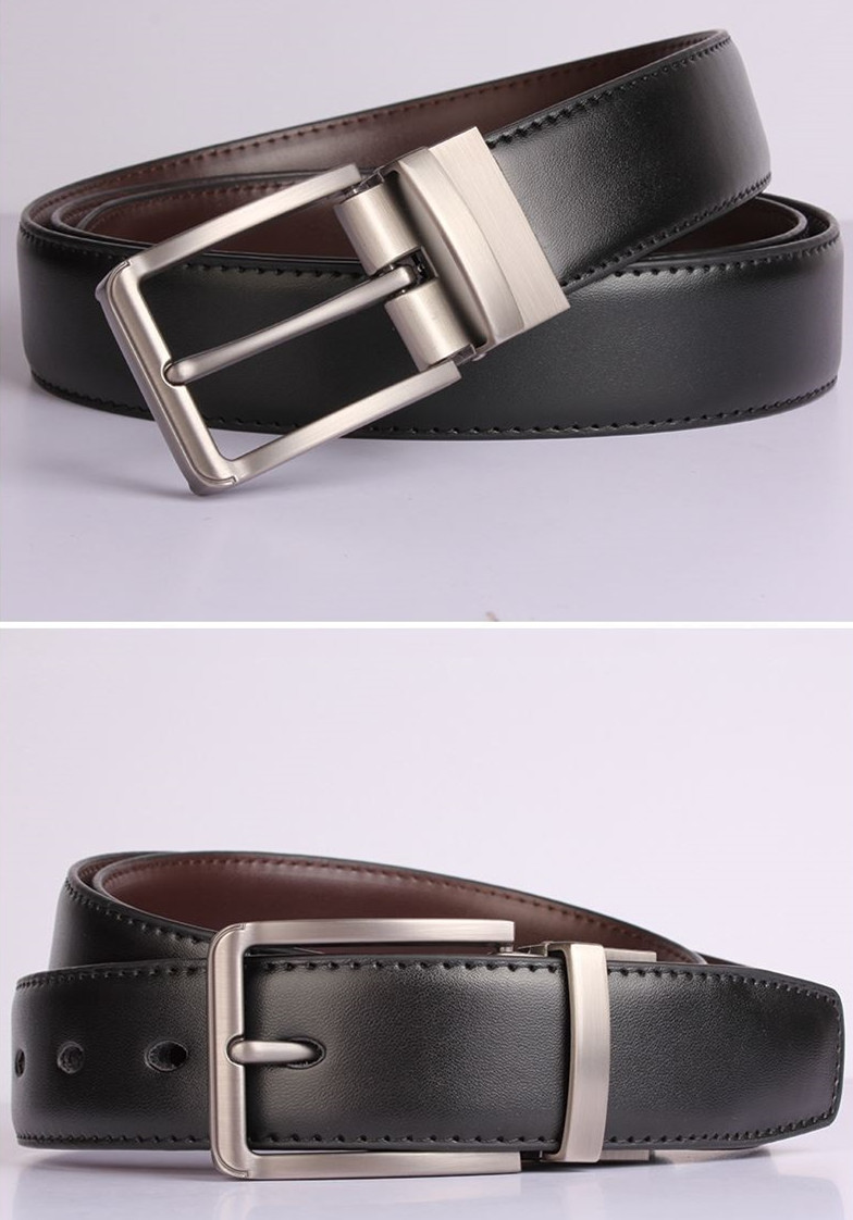 男士雙面旋轉扣頭西裝腰帶