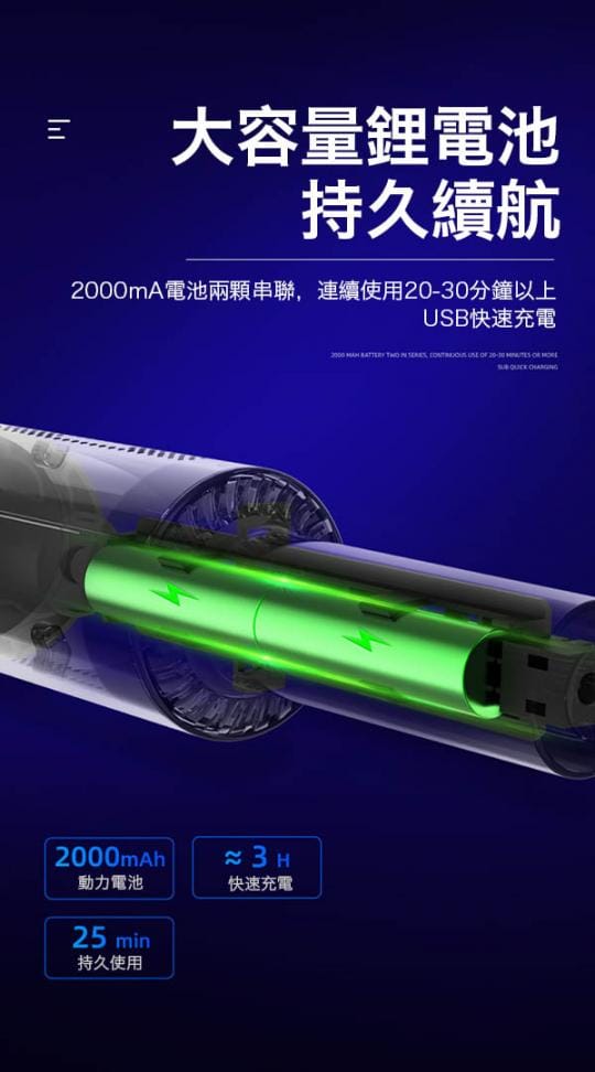 手持無線家車兩用吸塵器
