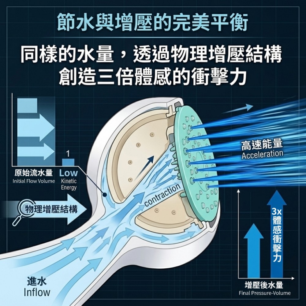 【Fluex】細緻出水可拆增壓蓮蓬頭 細孔密集出水 標準4分通用接口