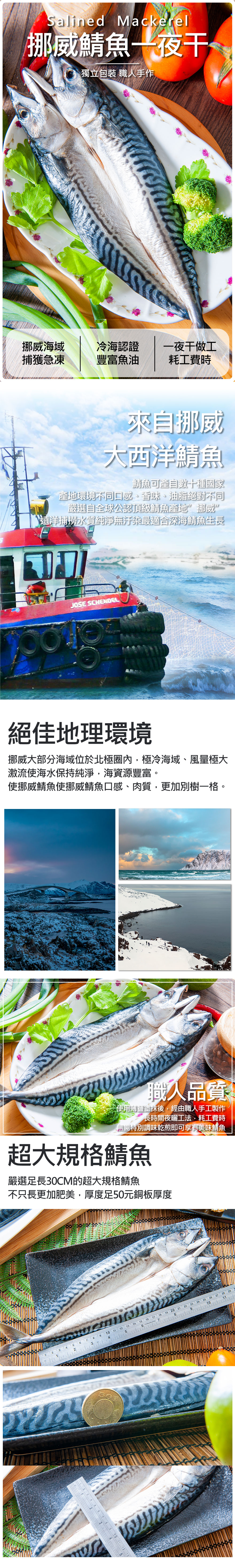 【鮮綠生活】挪威鯖魚一夜干275G