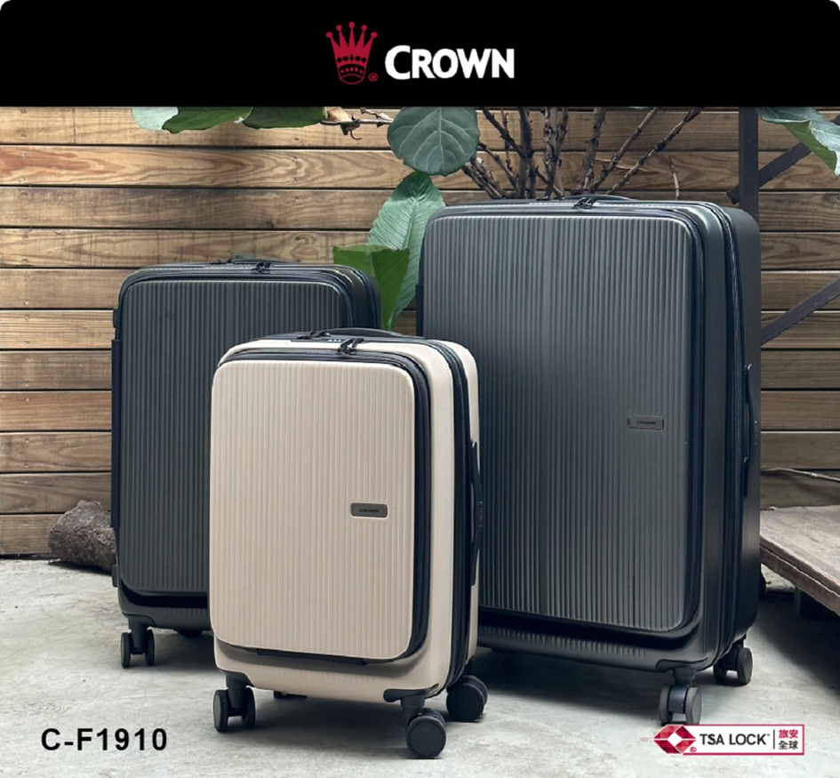 【CROWN】C-F 1910 雙開+可擴充 霧面拉桿箱 全尺寸系列