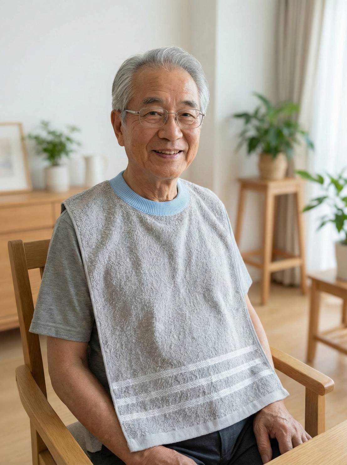 【凱美棉業】MIT台灣製造 純棉透氣成人圍兜 口水巾 精緻素面款