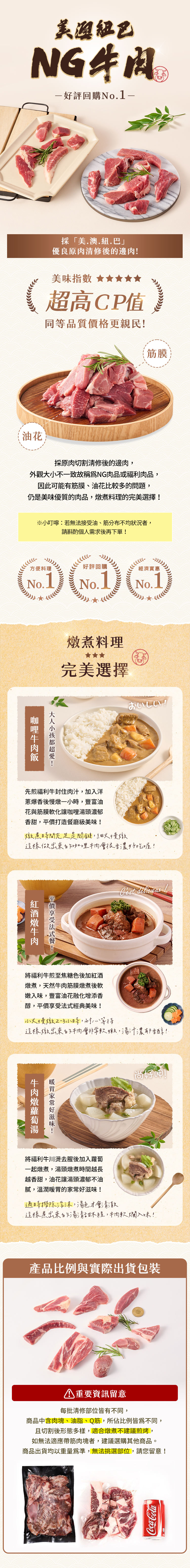 美澳紐巴超值福利牛肉500g(福利品)