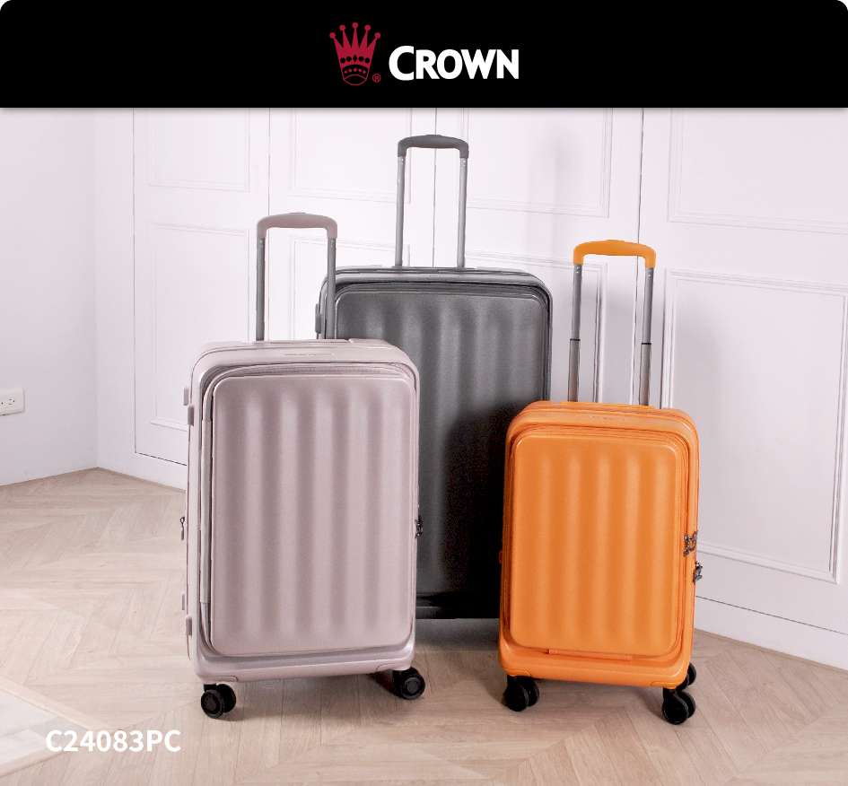  【CROWN】Airstride 24吋擴充拉鍊箱 C24083PC-24