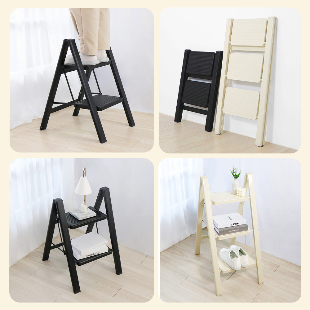 【 UNIFUN樂汎生活】加厚碳鋼多用途平台折疊梯 免安裝 花架梯 梯子