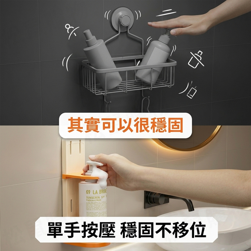 免釘懸空沐浴乳支架