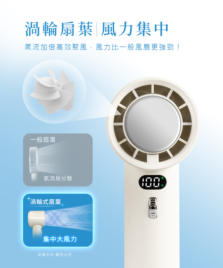aibo 半導體冰敷 100檔調速 手持/桌立充電風扇