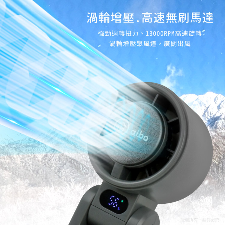 aibo 半導體冰敷 折疊頸掛 100檔調速手持風扇