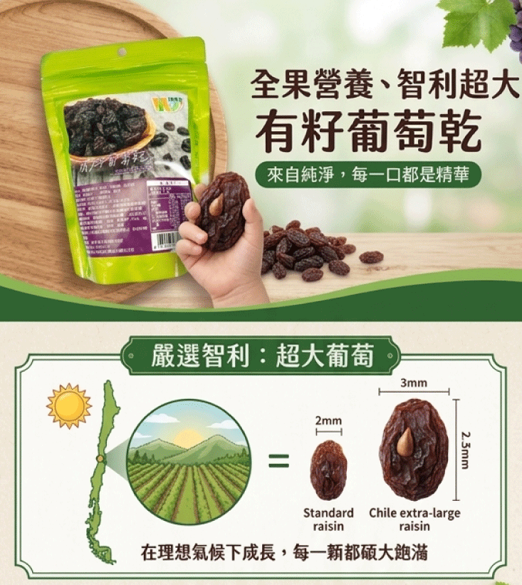【王媽媽推薦】智利有籽葡萄乾