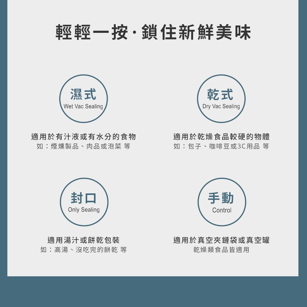 AK60 金素吸動力型 無線乾溼真空保鮮機