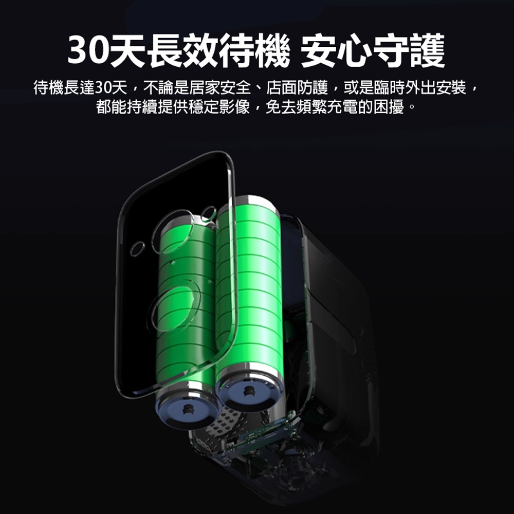 監控王 VQDG1-WIFI 無線免插電磁吸智慧網路攝影機(30天待機 2K高清畫質 雙向通話 移動追蹤 TF插卡)