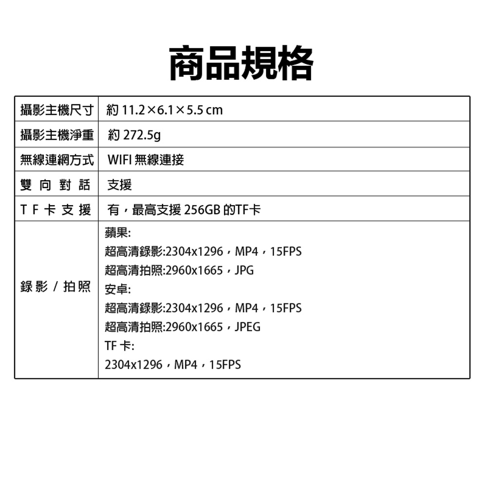 監控王 VQDG1-WIFI 無線免插電磁吸智慧網路攝影機(30天待機 2K高清畫質 雙向通話 移動追蹤 TF插卡)