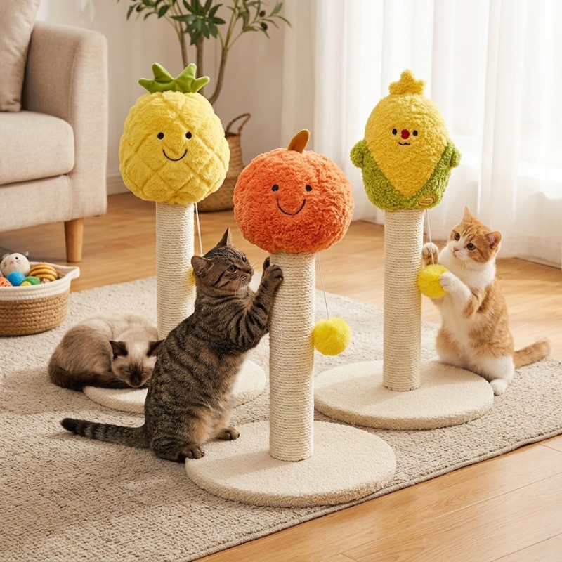 【高精寵物】創意貓抓柱 水果蔬菜造型 貓抓塔 磨爪玩具 貓咪休閒