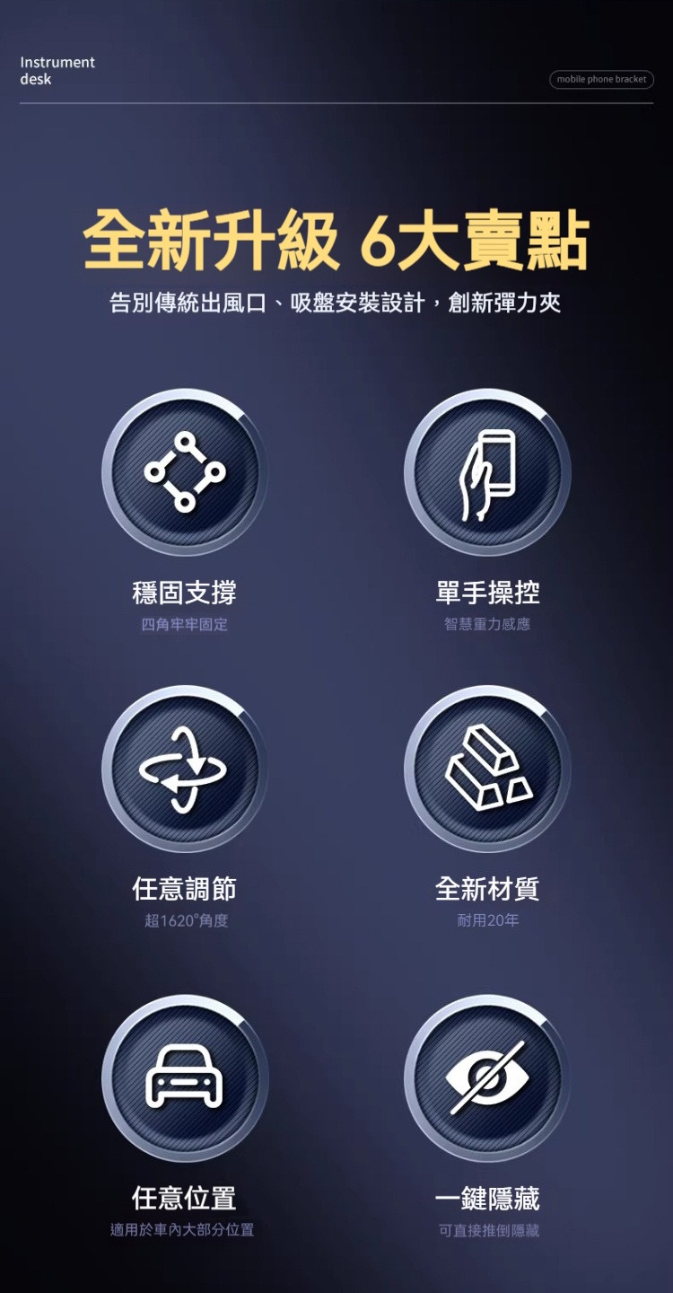 1260度多功能萬向旋轉手機支架 導航 錄影 追劇 直播 拍照